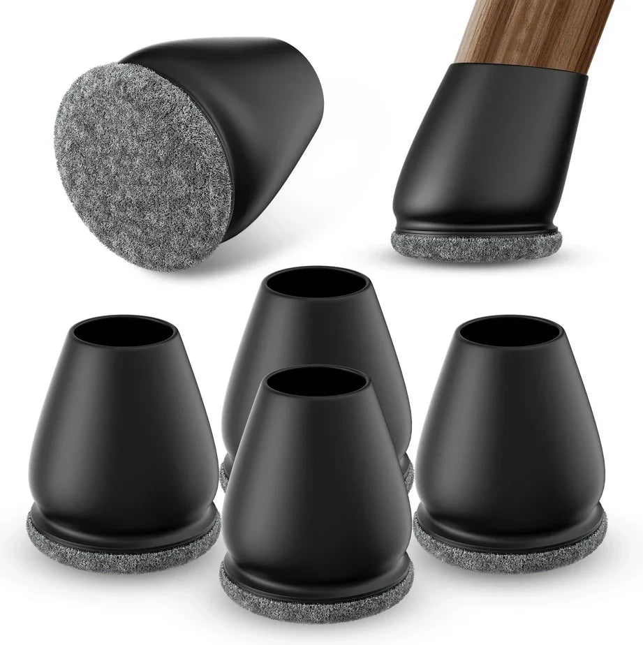 8PCS Chair Leg Floor Protector Felt Foot Cover 15° Diagonal with Thick Wrap Felt Pads Silicone Furniture Table Feet for Hardwood