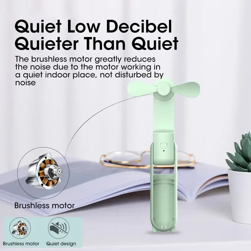 2000mAh Foldable Mini USB Fan – Portable Desktop Cooler with Power Bank Function for Home, Office & Travel