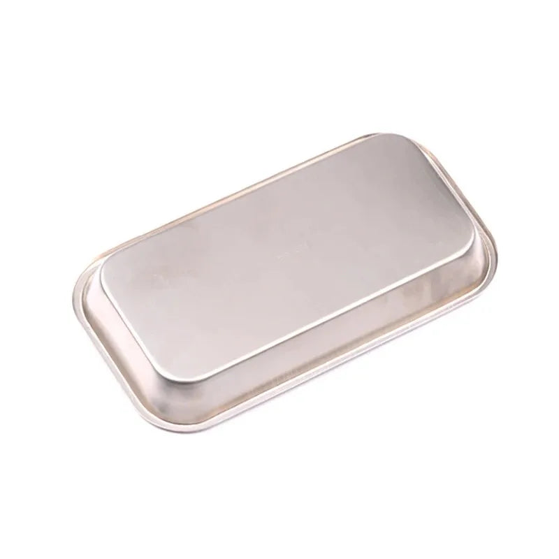 1/2PCS Stainless Steel Kitchen & Medical Storage Tray – Square Organizer for Dental, Tattoo, Nail & Medical Tools