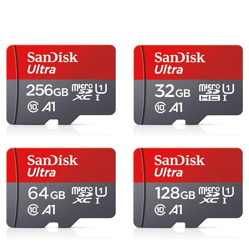 100% Original SanDisk Micro tf Card 256GB 128GB 64GB 32GB A1 Class 10 Memory Card UHS-1 TF Flash Card for Samrtphone/PC