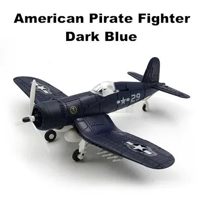 4D DIY Military Airplane Model – WW2 Fighter Building Blocks Set (22cm)