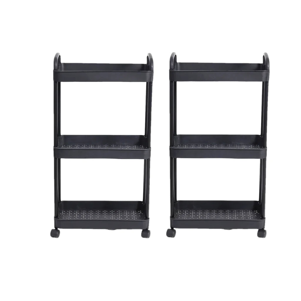 3/4-Tier Multi-Layer Rolling Storage Cart – Mobile Kitchen, Bathroom & Bedroom Organizer with Lockable Wheels