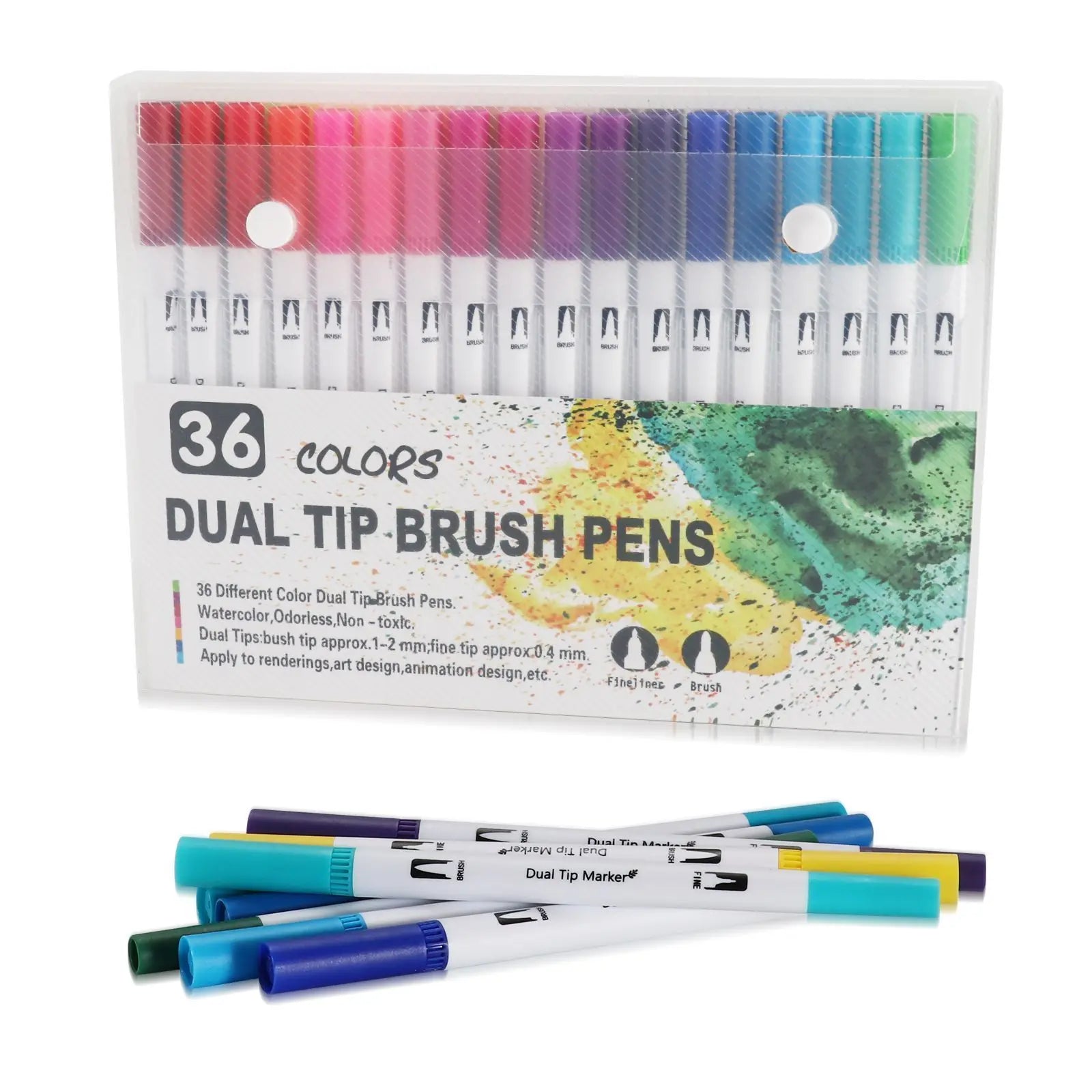 12–120 Colors Felt Tip Marker Set – Dual Brush Watercolor Pens for Drawing & Calligraphy