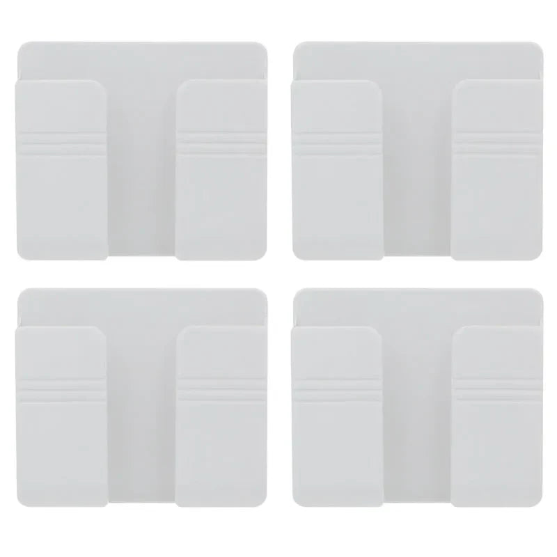 4/2/1Pcs Multifunction Punch Free Wall Mounted Storage Box Organizer TV Remote Control Mounted Mobile Phone Plug Charging Holder