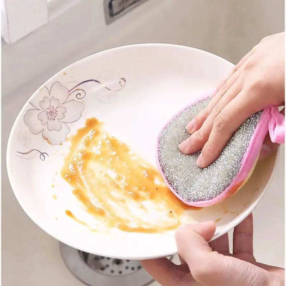 10PCS Double Side Dishwashing Sponge Dish Washing Brush Pan Pot Dish Wash Sponges Household Cleaning Reusable Kitchen Tool