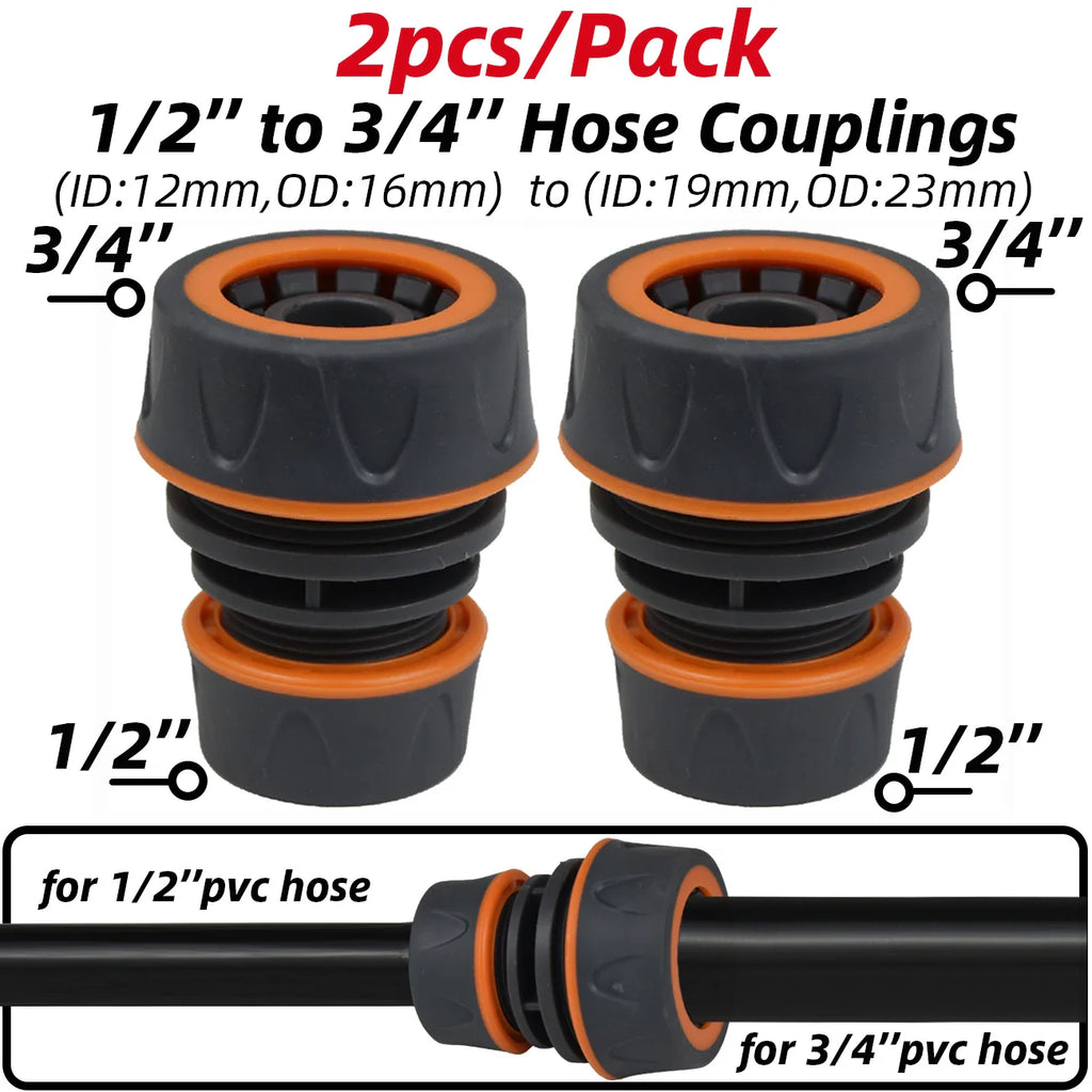 2pcs Garden Hose Tap Shut Off Valve Fitting Connector Pipe Coupler Stop Water Connection Repair Joint Irrigation System Adapter