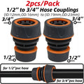 2pcs Garden Hose Tap Shut Off Valve Fitting Connector Pipe Coupler Stop Water Connection Repair Joint Irrigation System Adapter