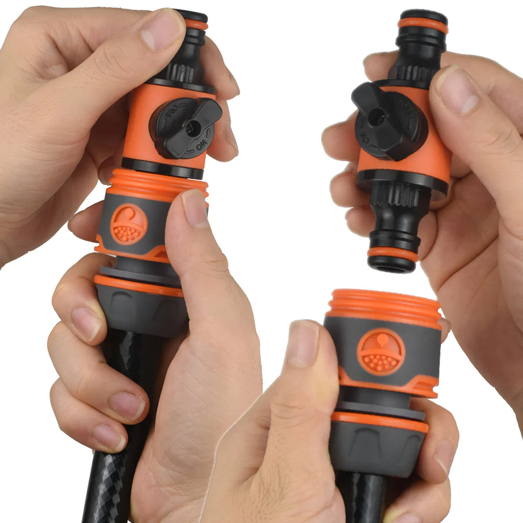 2pcs Garden Hose Tap Shut Off Valve Fitting Connector Pipe Coupler Stop Water Connection Repair Joint Irrigation System Adapter