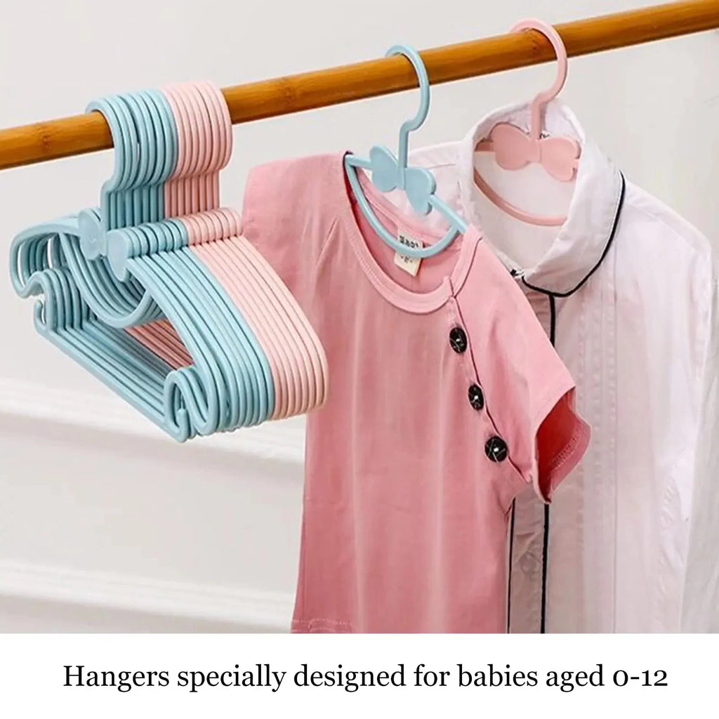 10Pcs Adjustable Baby Hangers – Cute Windproof Kids Clothes Hanger Set with Space-Saving Interlocking Design