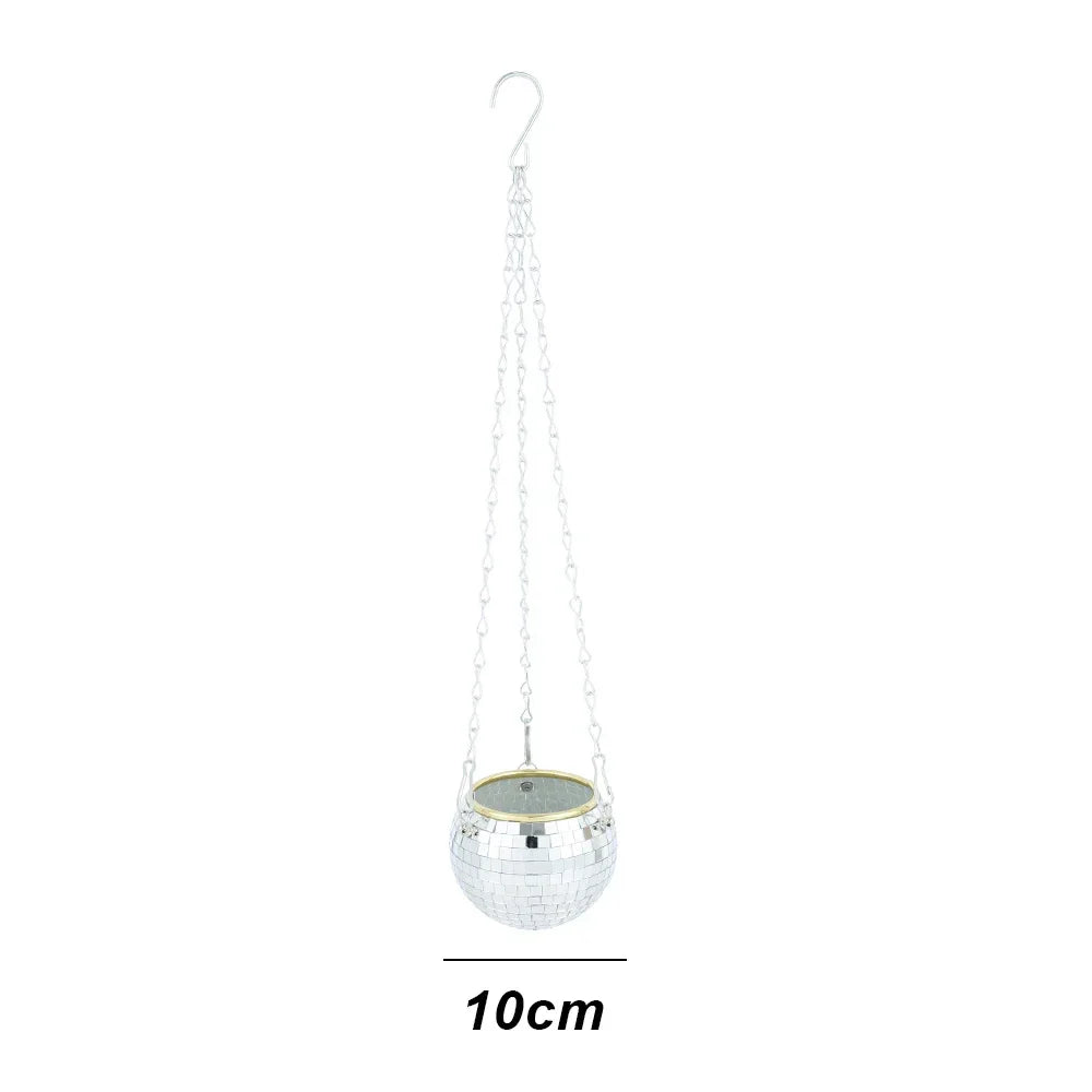 10/15/20CM Basket Disco Ball Hanging Planter Indoor Wall Hanging Creative Green Flower Pot Garden Decoration Gardening Hanging
