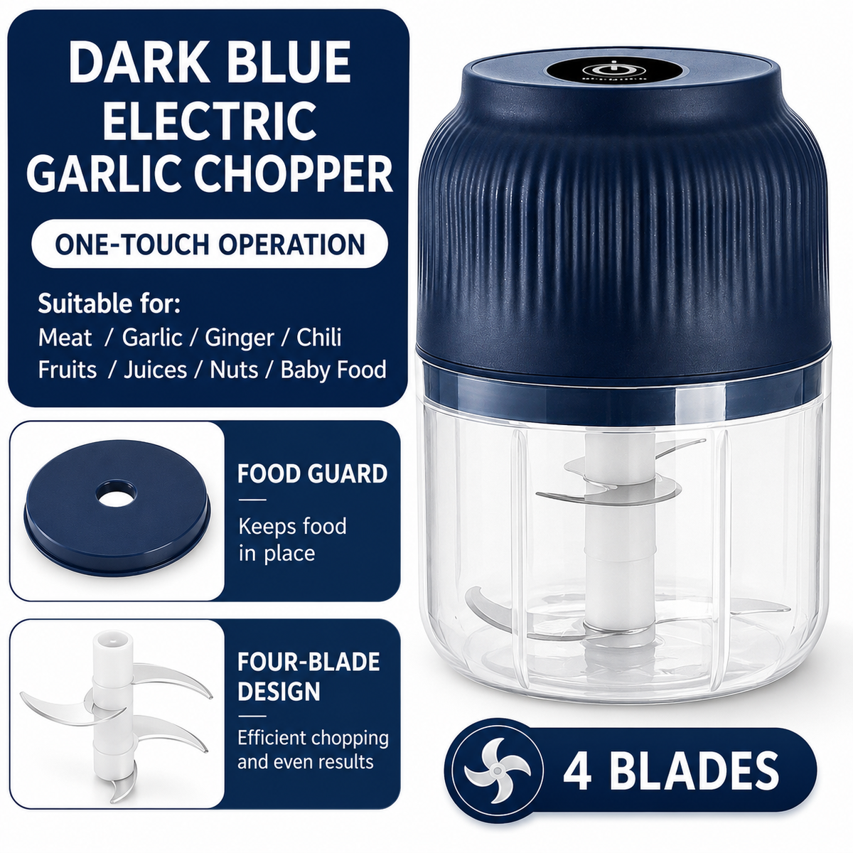 Wireless Mini Food Chopper with USB Charging