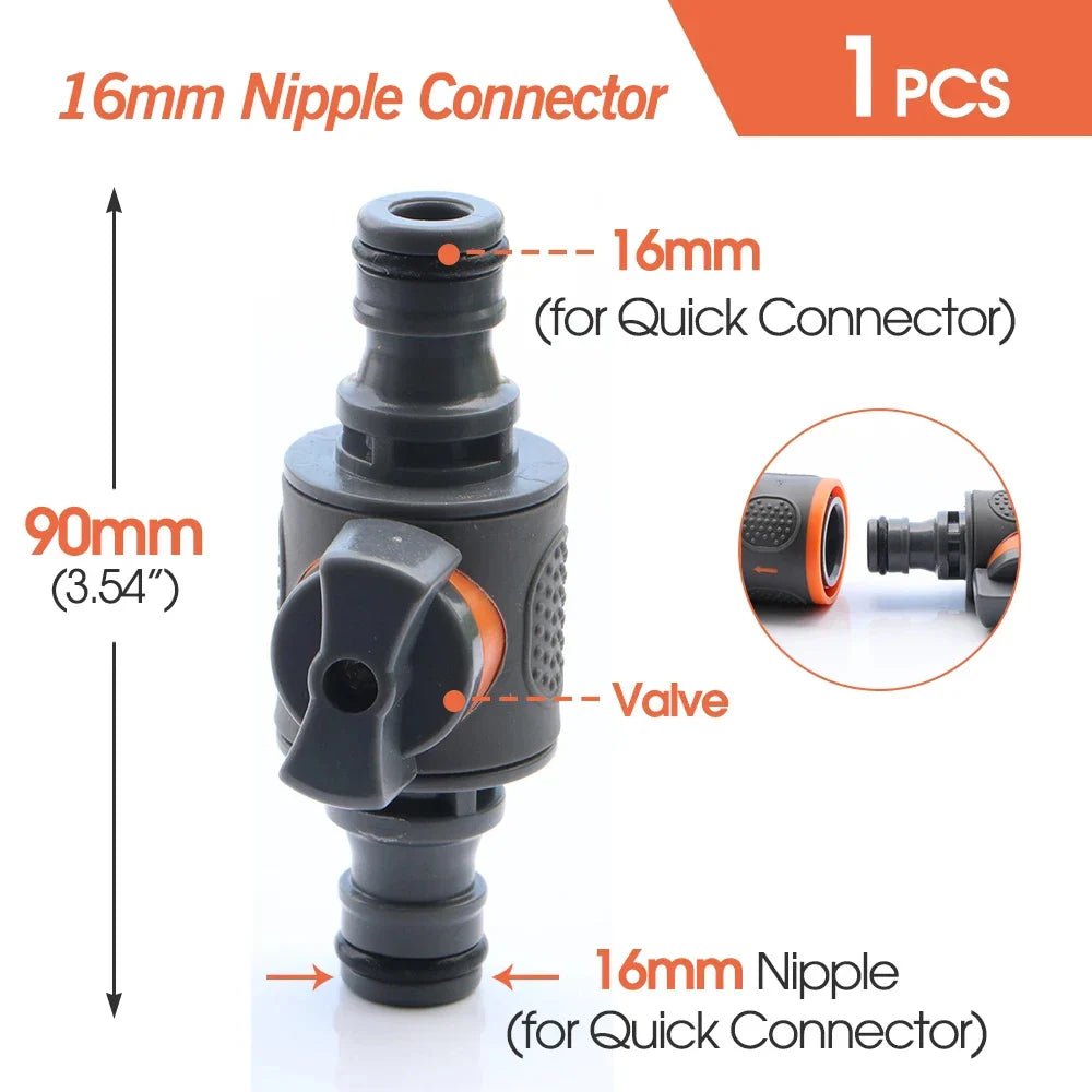 16mm Ball Valve Hose Connector – Quick Adapter for Garden Irrigation Tubing