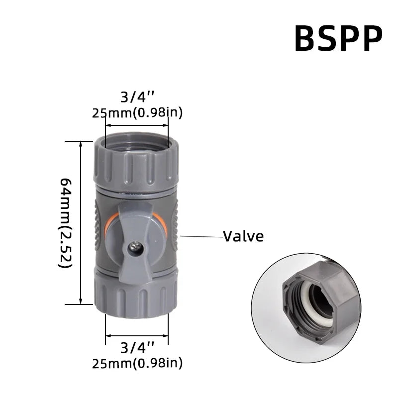 1/2" 3/4" 1 Inch Garden Hose Quick Connector Stopwater Connector Garden Tap Water Gun Coupler Watering Pipe Fitting