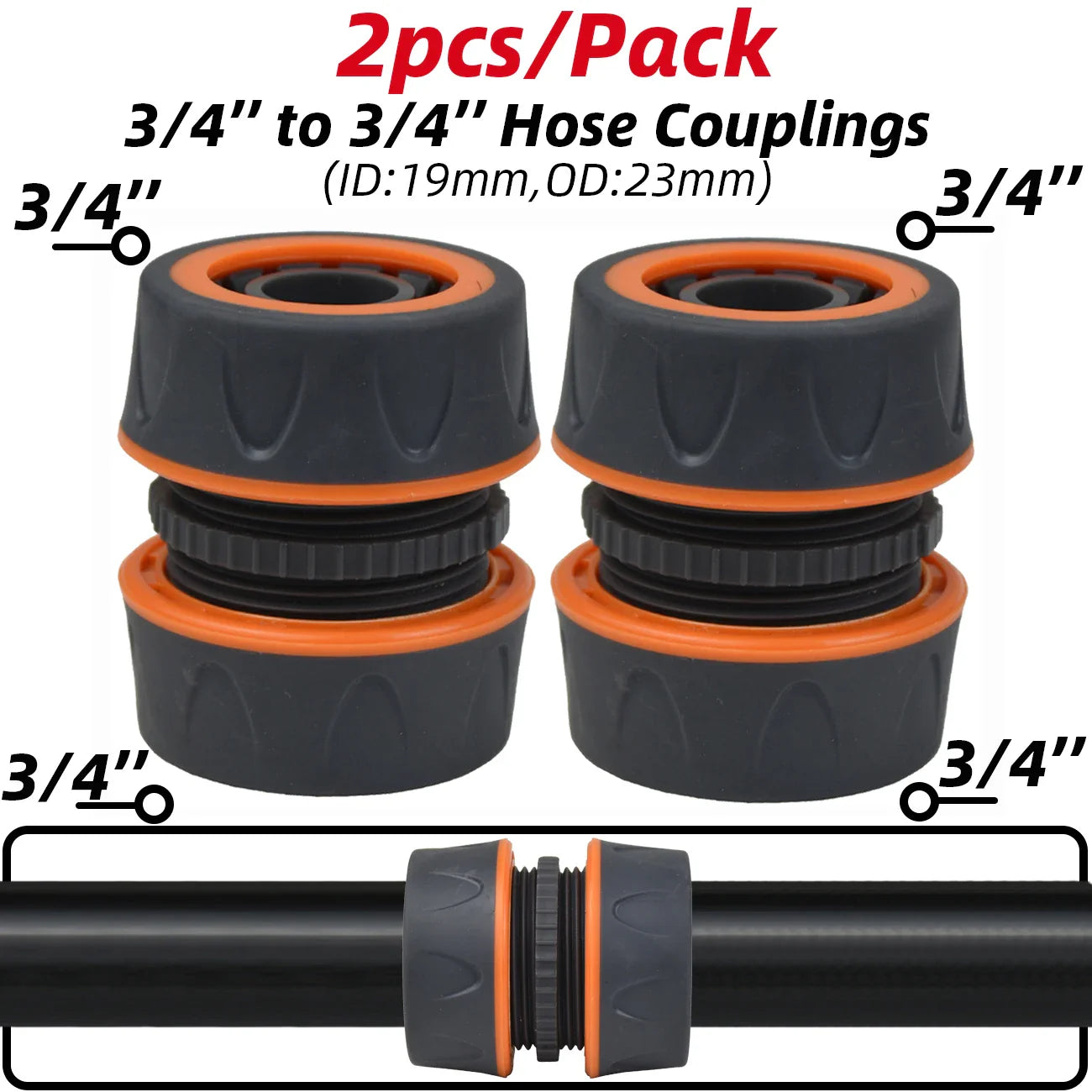 2pcs Garden Hose Tap Shut Off Valve Fitting Connector Pipe Coupler Stop Water Connection Repair Joint Irrigation System Adapter