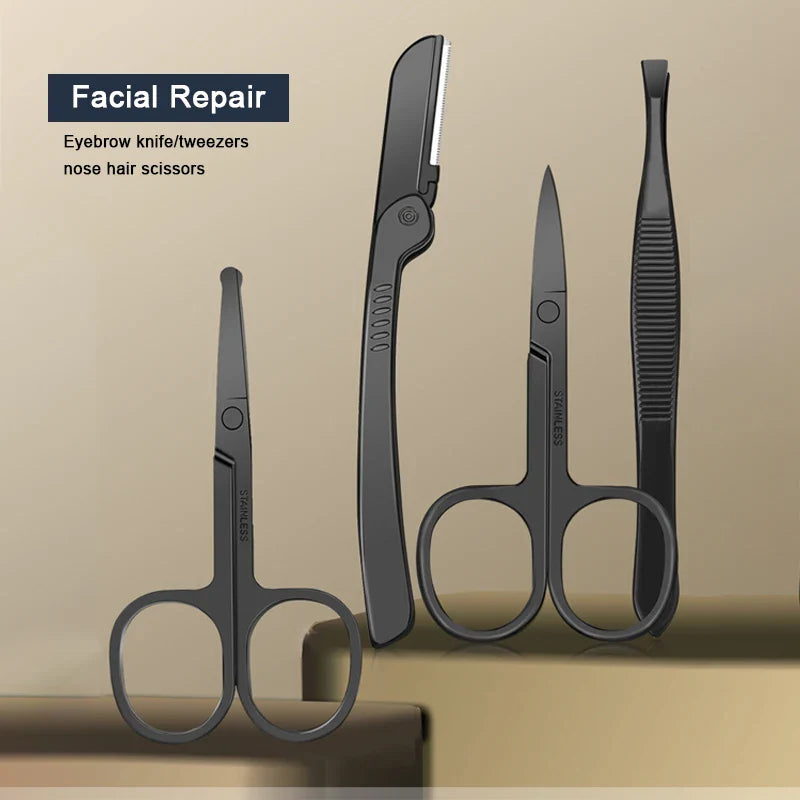24-Piece Stainless Steel Manicure Set – Professional Nail Clipper Kit with Scissors, Ear Spoon, and Grooming Tools