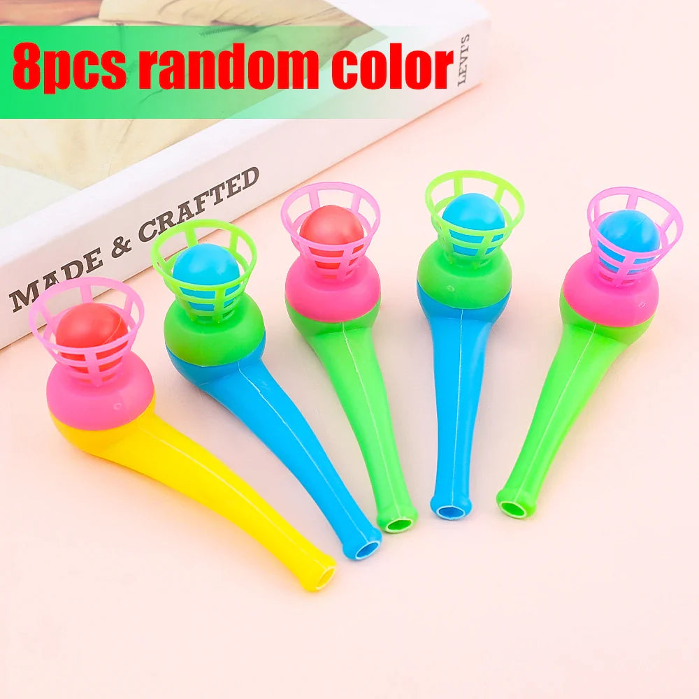 2–8pcs Classic Blow Ball Tube Toy – Magic Floating Ball Game for Balance & Focus