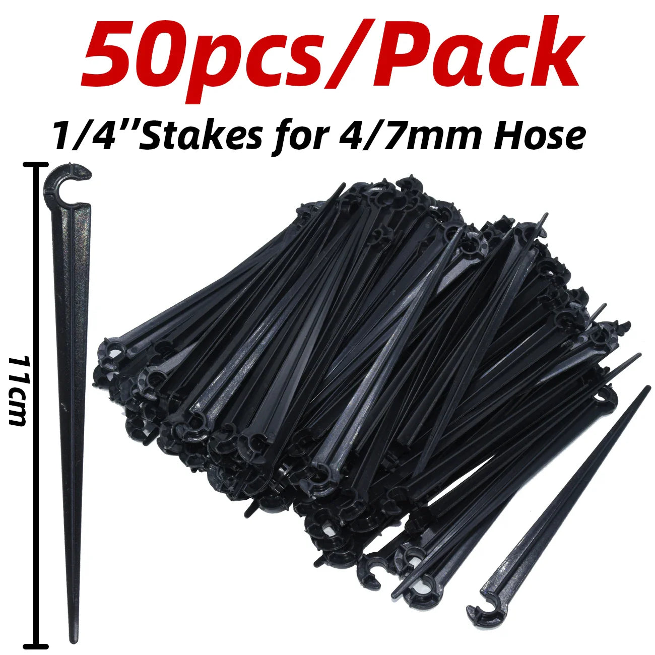4/7mm Barbed Drip Irrigation Connectors – 1/4" Tubing Hose Fittings for Garden, Lawn & Flower Pots (1-50pcs)