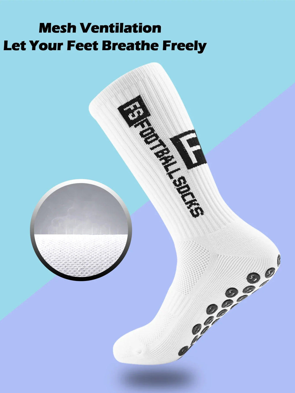 4 Pairs Men’s Soccer Grip Socks – Non-Slip Athletic Socks with Cushion Pads