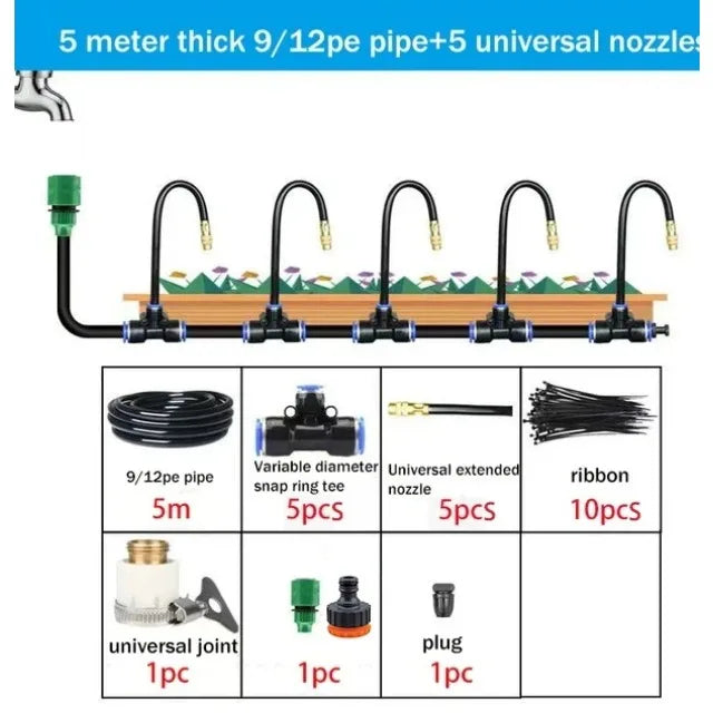 5–20M Automatic Irrigation Sprinkler Kit – Copper Nozzle Atomizing Watering System
