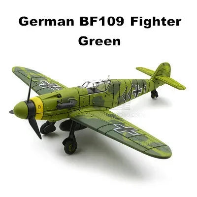 4D DIY Military Airplane Model – WW2 Fighter Building Blocks Set (22cm)
