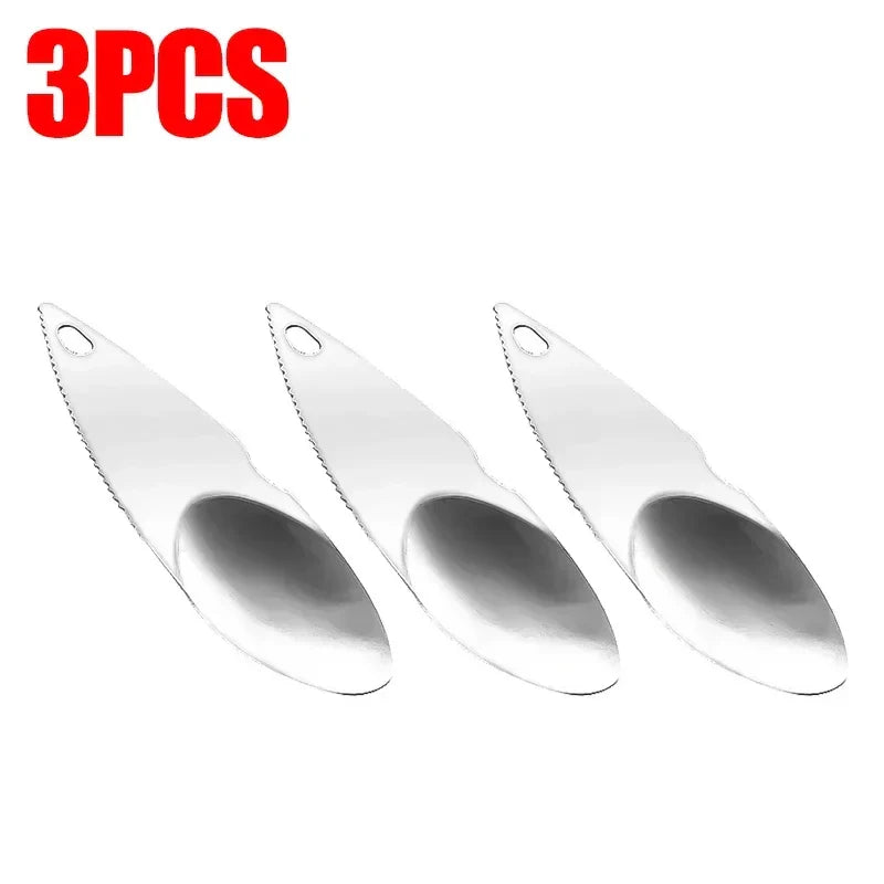 12/6/3pcs Stainless Steel Kiwi Peeler & Fruit Scooper – Serrated Peeling Knife & Cutter