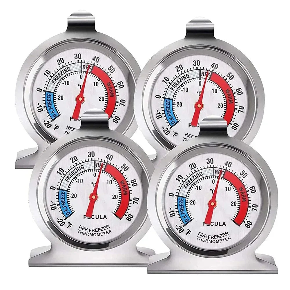 2/4/16pcs Packs Refrigerator Freezer Thermometer Classic Series Large Dial Red Indicator Accurate Temperature for Fridge Cooler