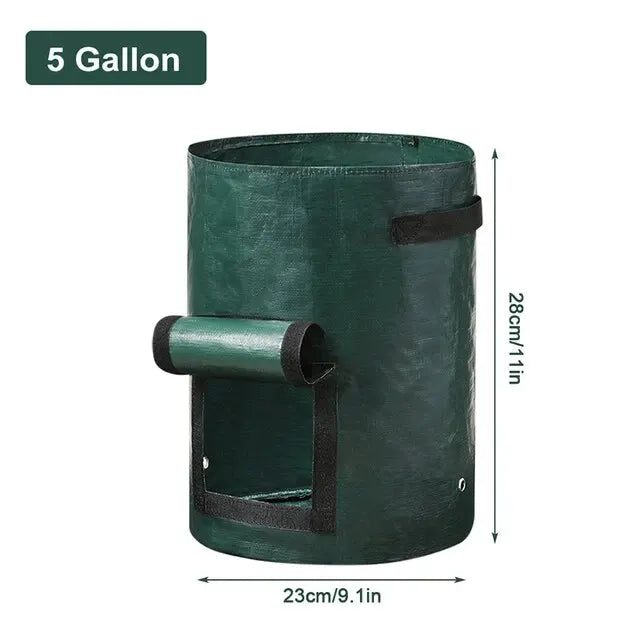 3/5/7/10 Gallon Garden Grow Bags – PE Vegetable Planter Containers for Potatoes, Carrots & Tomatoes