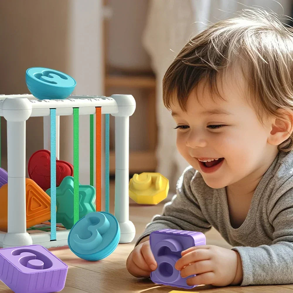 7Pcs Educational Cube Stacking Toy – Shape Matching Puzzle for Toddlers & Preschoolers