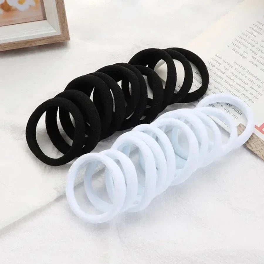 50/100pcs Boho Seamless Elastic Hair Ties-Thick Comfortable & Durable Ponytail Holders for Women - Solid Color Hair Accessories