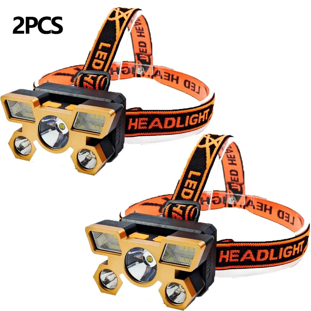 5LED USB Headset Flashlight – High-Brightness Rechargeable Headlamp for Outdoor, Fishing & Household Use