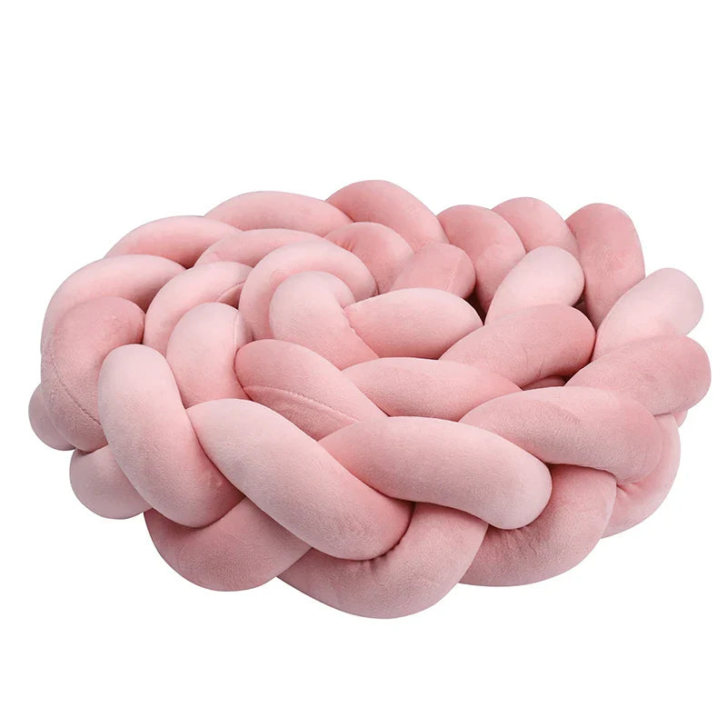 1–4M Braided Crib Bumper – Soft Baby Bed Protector Pillow for Infant Cradle & Nursery Decor