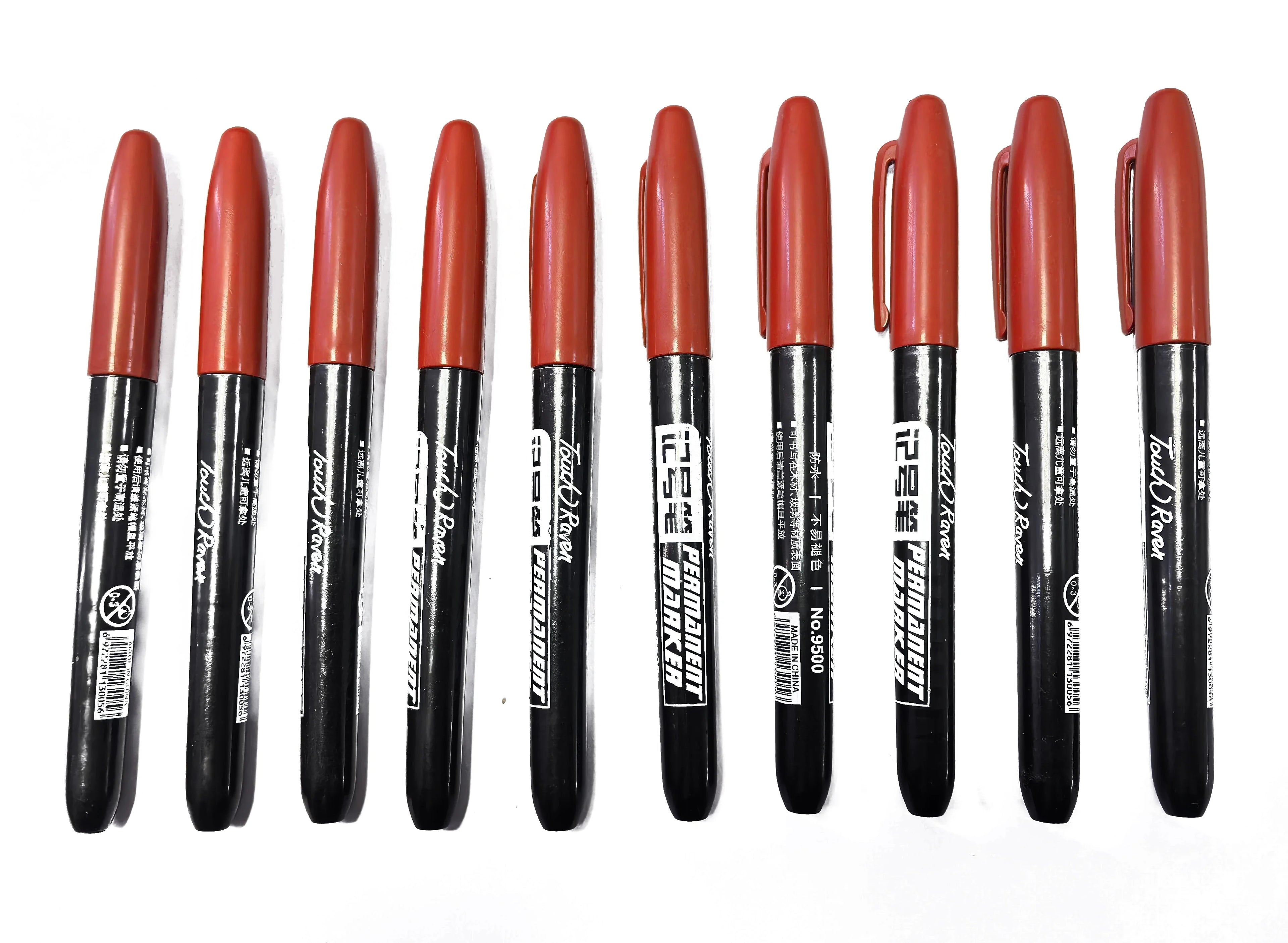6PCs/Set Permanent Marker Pen Fine Point Waterproof Markers Thin Nib Crude Nib Black Blue Red Ink 1.5mm Fine Color Marker Pens