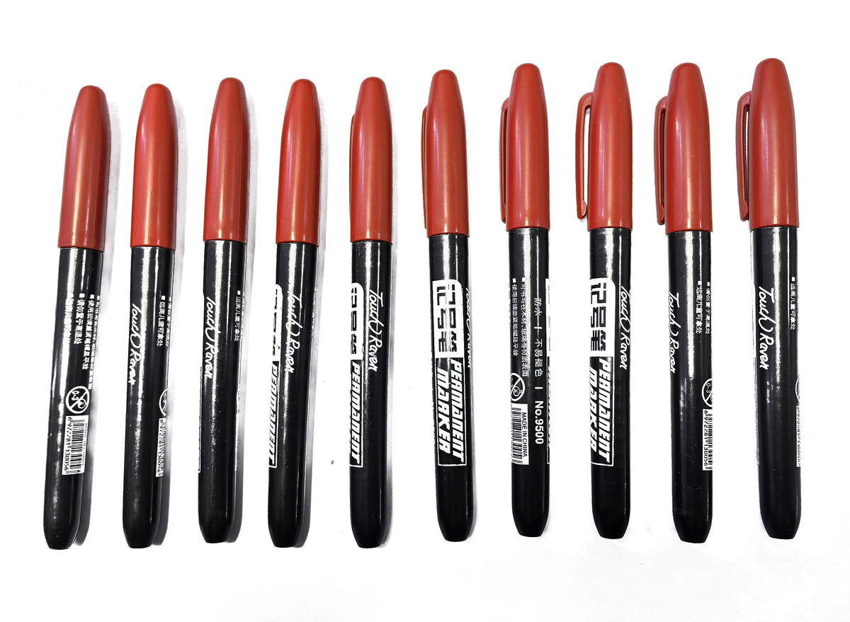 6PCs/Set Permanent Marker Pen Fine Point Waterproof Markers Thin Nib Crude Nib Black Blue Red Ink 1.5mm Fine Color Marker Pens