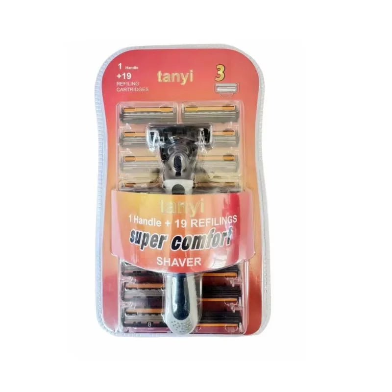 3-Layer Reusable Razor – Multi-Tool Shaving System with 18 Blades