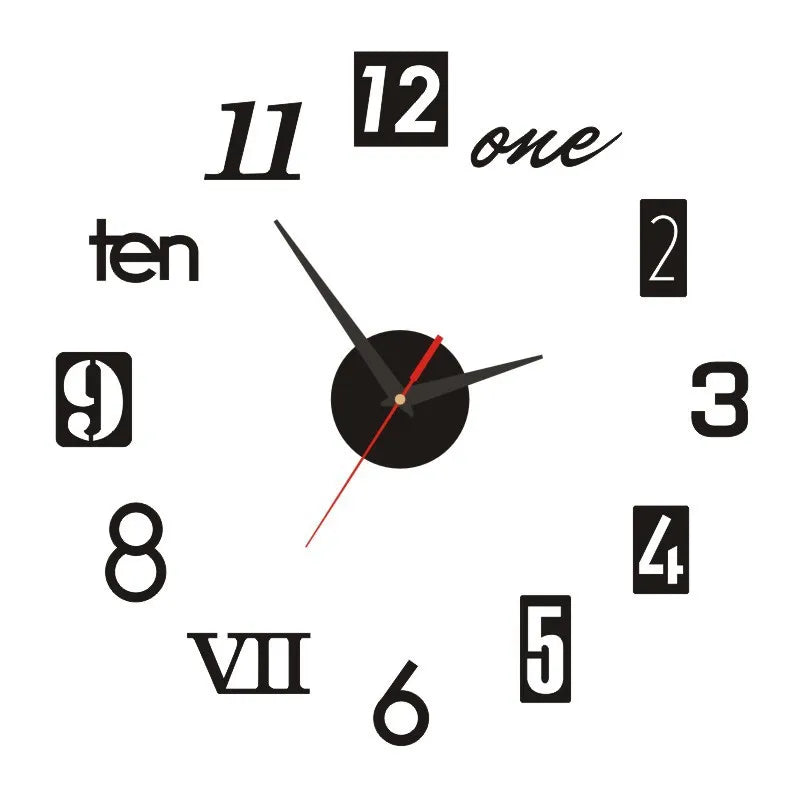 2022 New 3D Roman Numeral Acrylic Mirror Wall Clock Sticker – Fashion DIY Quartz Clock for Home & Living Room Decoration