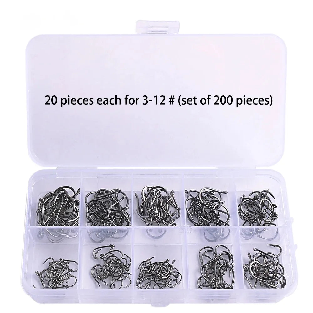 1000Pcs High Carbon Steel Barbed Fishing Hooks – Sharp & Durable Hook Set for Rock Fishing & Tackle Gear