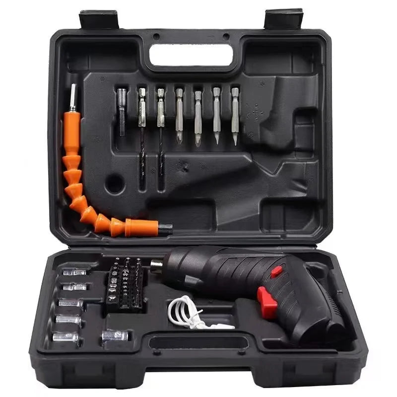 47 PCS Rechargeable Cordless Screwdriver Kit – Portable Electric Screwdriver 1800 mAh Battery for Home Maintenance
