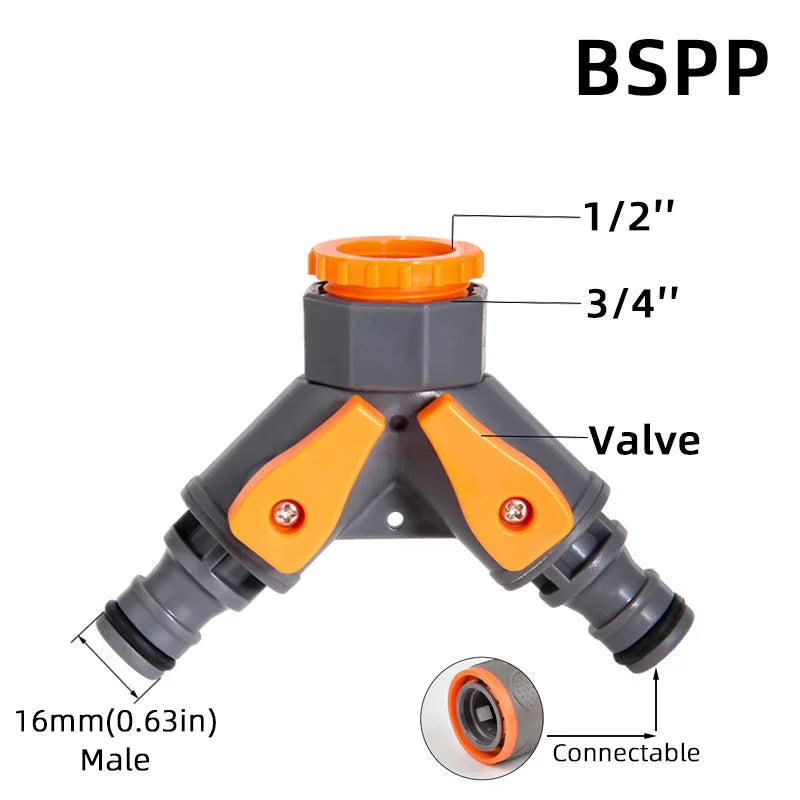 1/2" 3/4" 1 Inch Garden Hose Quick Connector Stopwater Connector Garden Tap Water Gun Coupler Watering Pipe Fitting