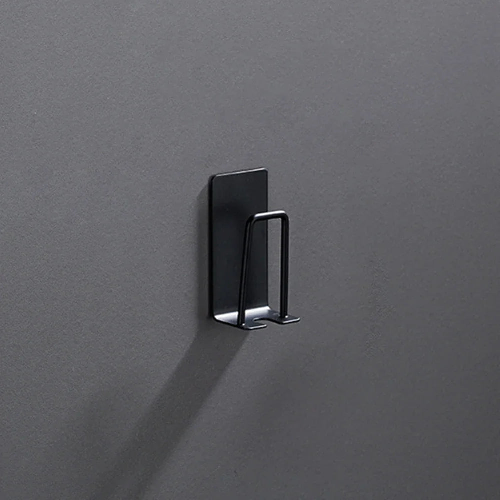 304 Stainless Steel Toothbrush & Cup Wall Hook – No-Drill Bathroom Holder for Toothbrushes, Razors, and Cups