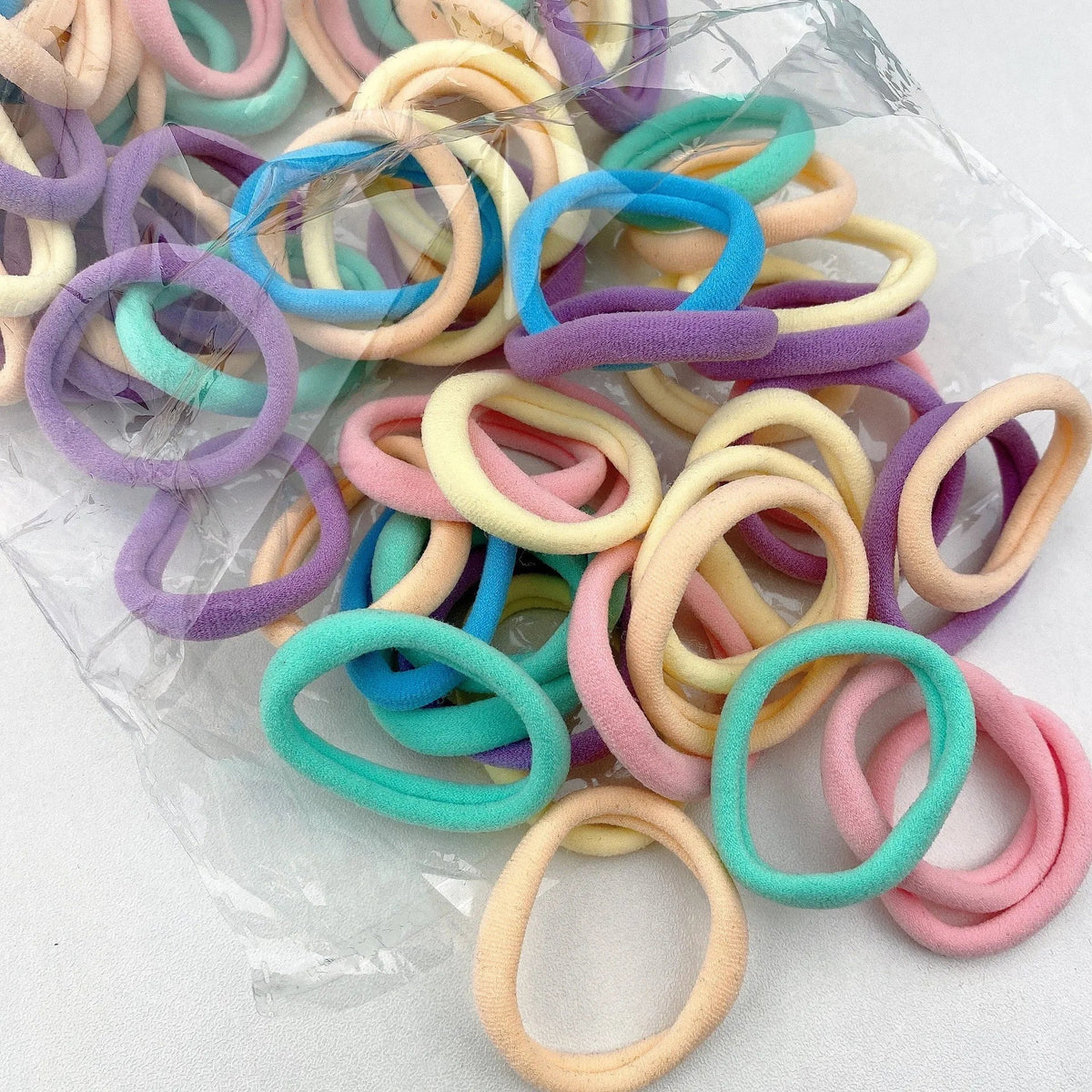 50/100pcs Boho Seamless Elastic Hair Ties-Thick Comfortable & Durable Ponytail Holders for Women - Solid Color Hair Accessories