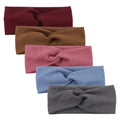 5Pcs Baby Girls Solid Twist Headbands – Handmade Cashmere Elastic Hairbands for Autumn Winter