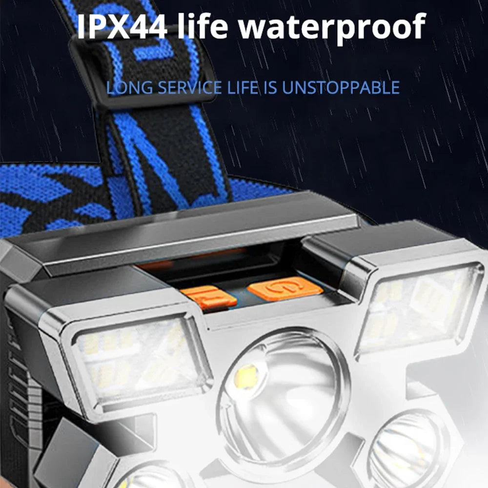 5LED USB Headset Flashlight – High-Brightness Rechargeable Headlamp for Outdoor, Fishing & Household Use