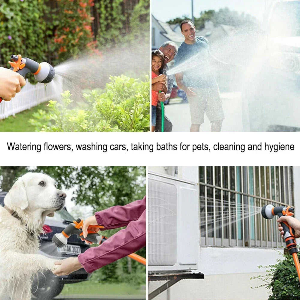 8-Pattern Garden Water Gun – High-Pressure Hose Nozzle for Car Wash & Yard Spraying