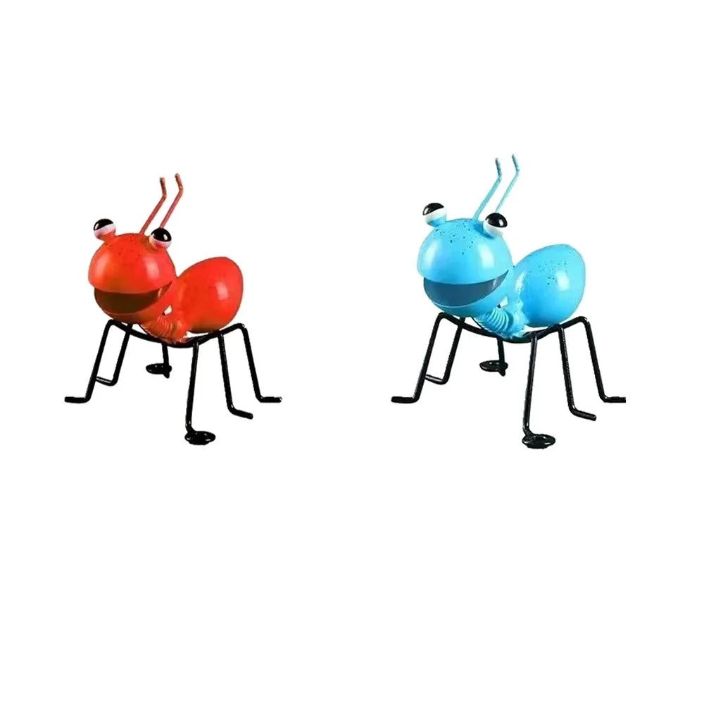 4/2pcs Iron Art Ant Statue Garden Decor Figure Stand Ant For Outdoor Yard Lawn Decoration Ant Sculpture Home Desktop Decor