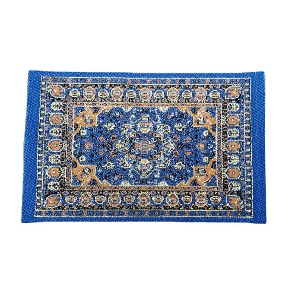 1:12 Scale Turkish Style Dollhouse Carpet – Miniature Weaving Rug for Doll Accessories & Mini House Decor