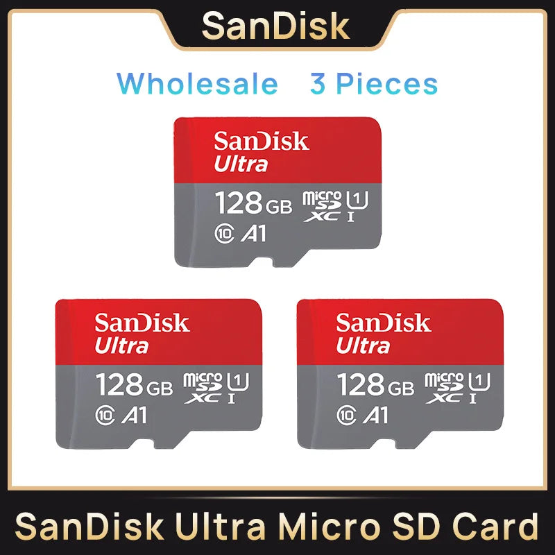 100% Original SanDisk Micro tf Card 256GB 128GB 64GB 32GB A1 Class 10 Memory Card UHS-1 TF Flash Card for Samrtphone/PC
