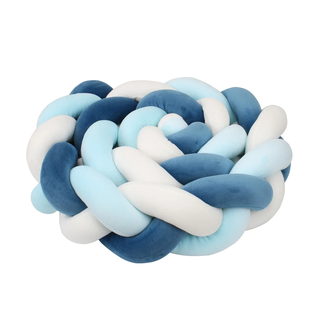 1–4M Braided Crib Bumper – Soft Baby Bed Protector Pillow for Infant Cradle & Nursery Decor