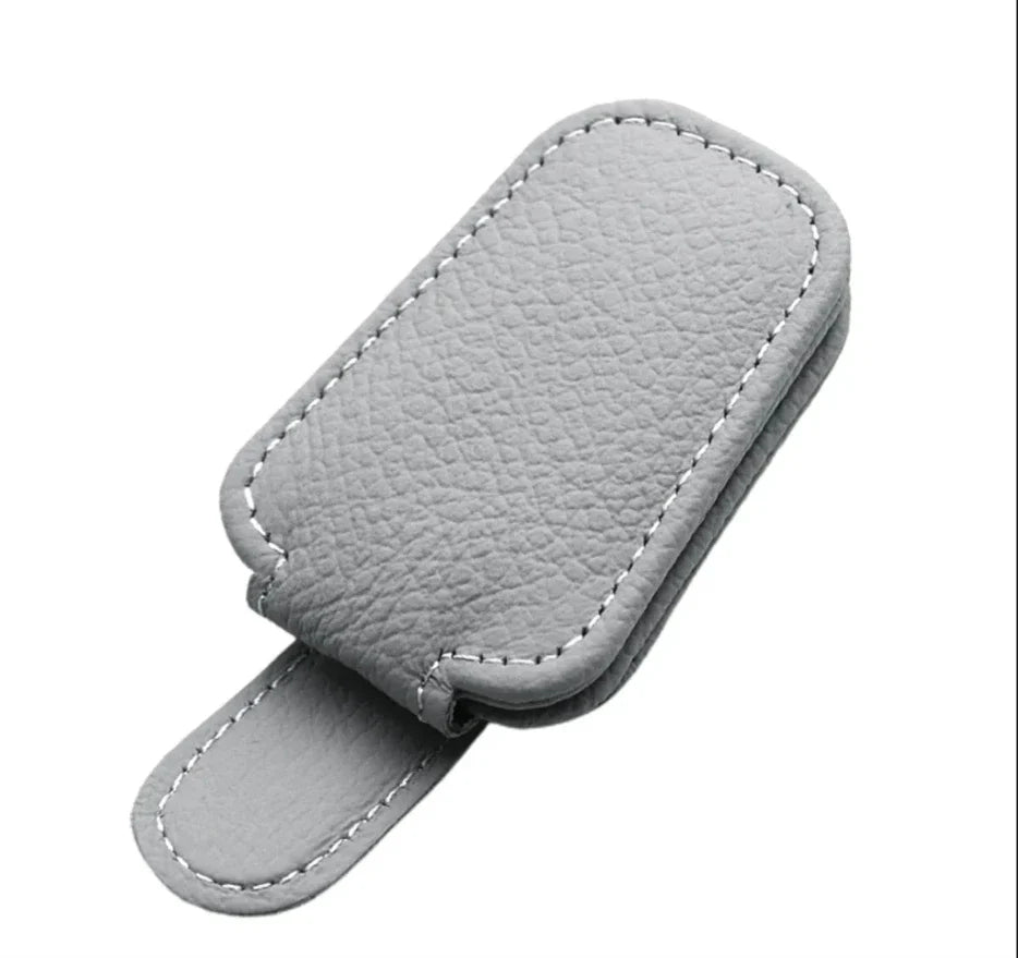2Pack Sunglasses Holder Is Suitable for Car Sun shades Magnetic Leather Sunglasses Clip and Ticket Clip Car Sunshade Accessories