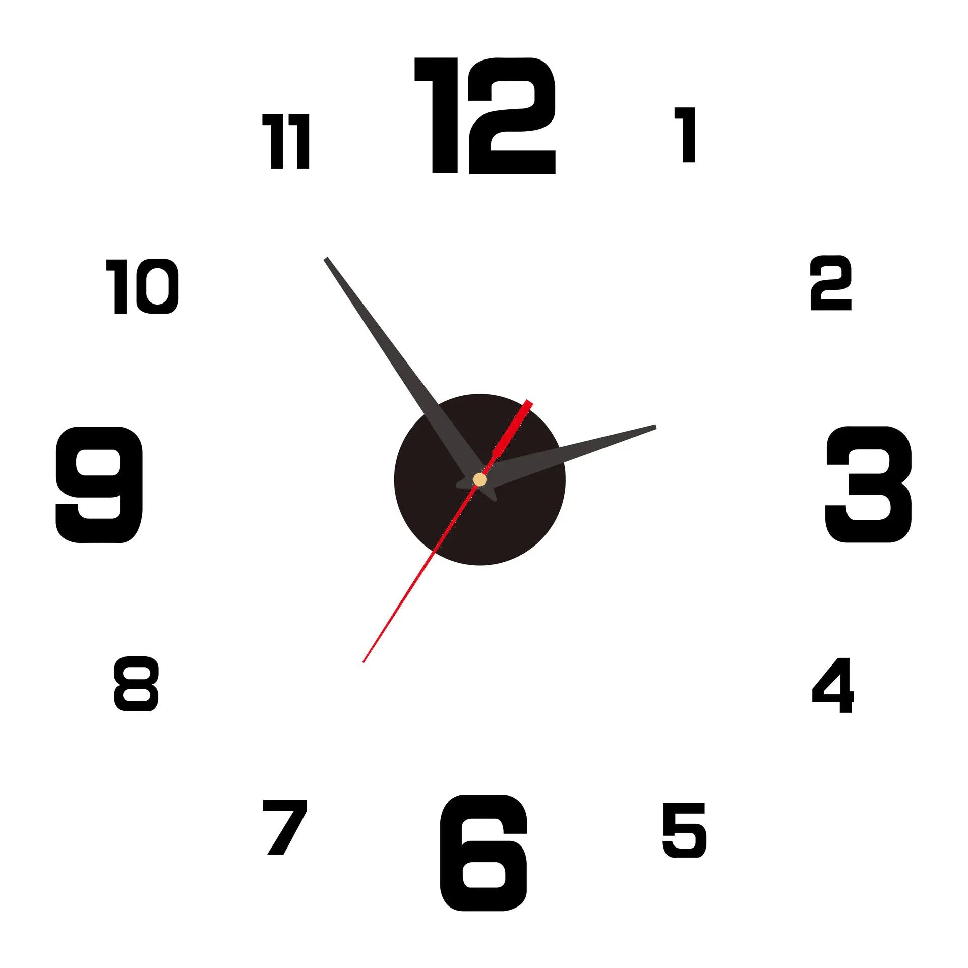 3D Creative Frameless DIY Wall Hanging Clock – Silent Digital Clock with Antique Style for Living Room & Office Decoration