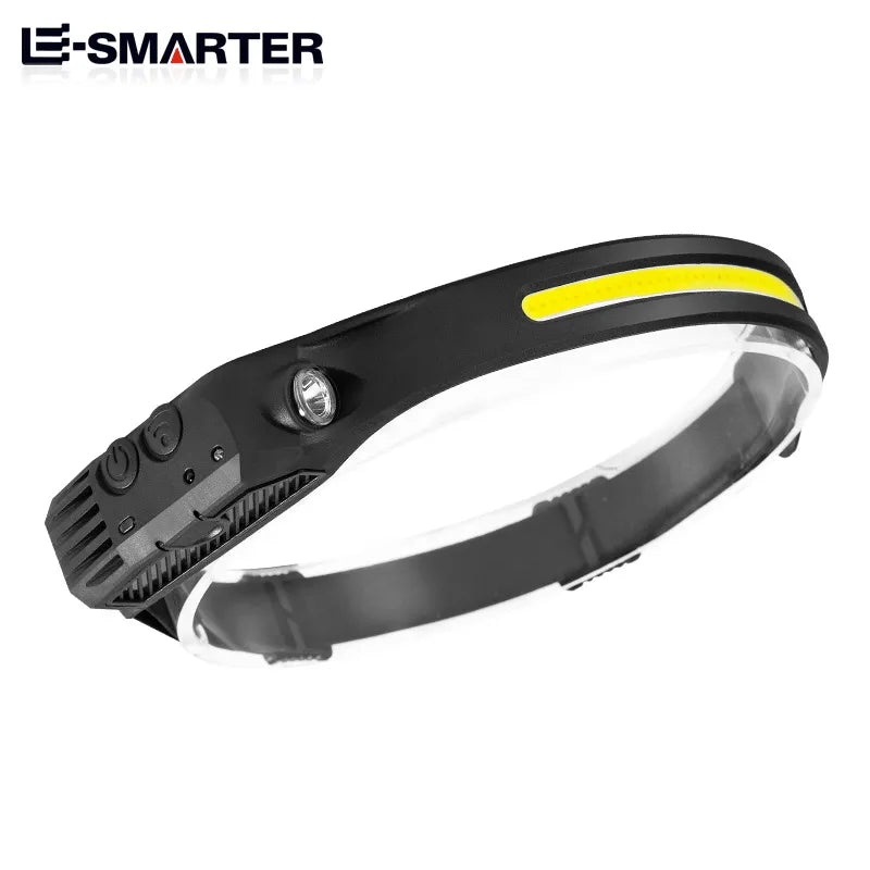 6 Modes LED Induction Headlamp COB Sensor Head Lamp Rechargeable Built-in Battery Flashlight Outdoor Work Lighting Headlights